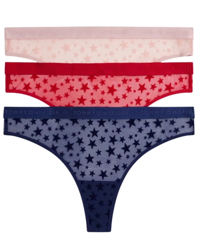 Dámská tanga Tommy Hilfiger UW06135 3 ks VÁNOCE