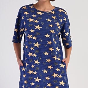 Dámské domácí šaty s krátkým rukávem Hvězdy