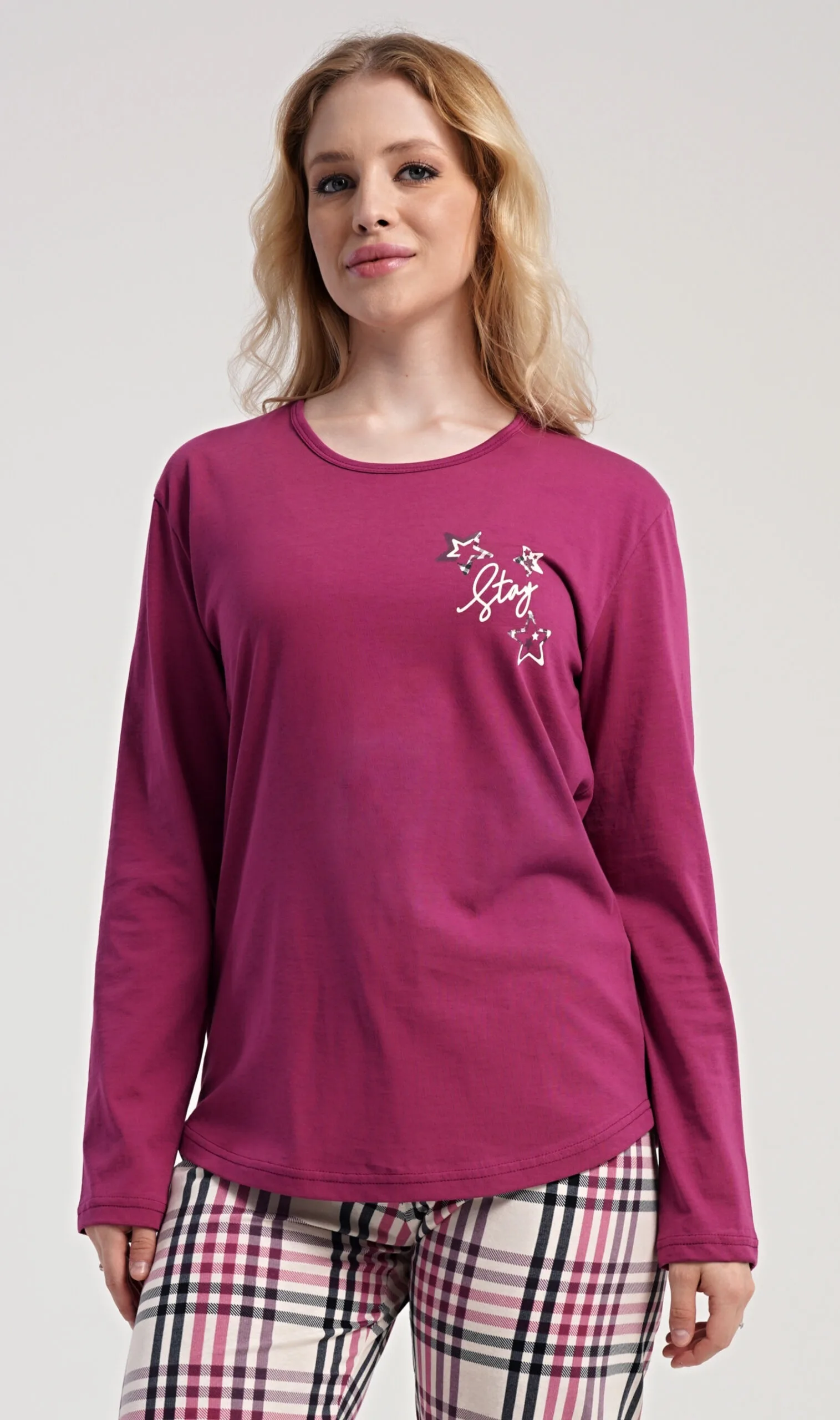 Dámské pyžamo dlouhé Vienetta Secret Andrea