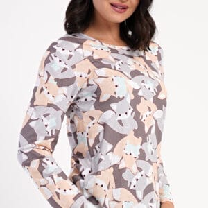 Dámské pyžamo dlouhé Vienetta Secret Kamarádi z lesa