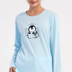 Dámské pyžamo dlouhé Vienetta Secret Tučňák