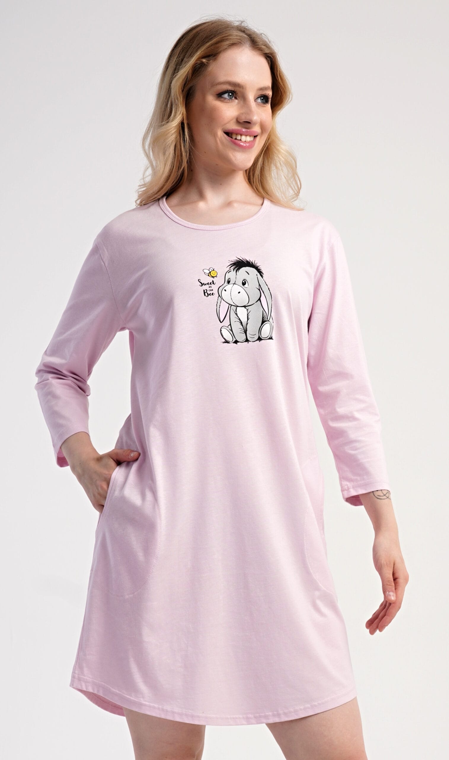 Dámské domácí šaty s tříčtvrtečním rukávem Vienetta Secret Oslík