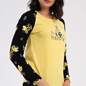 Dámské pyžamo dlouhé Vienetta Secret Včelka