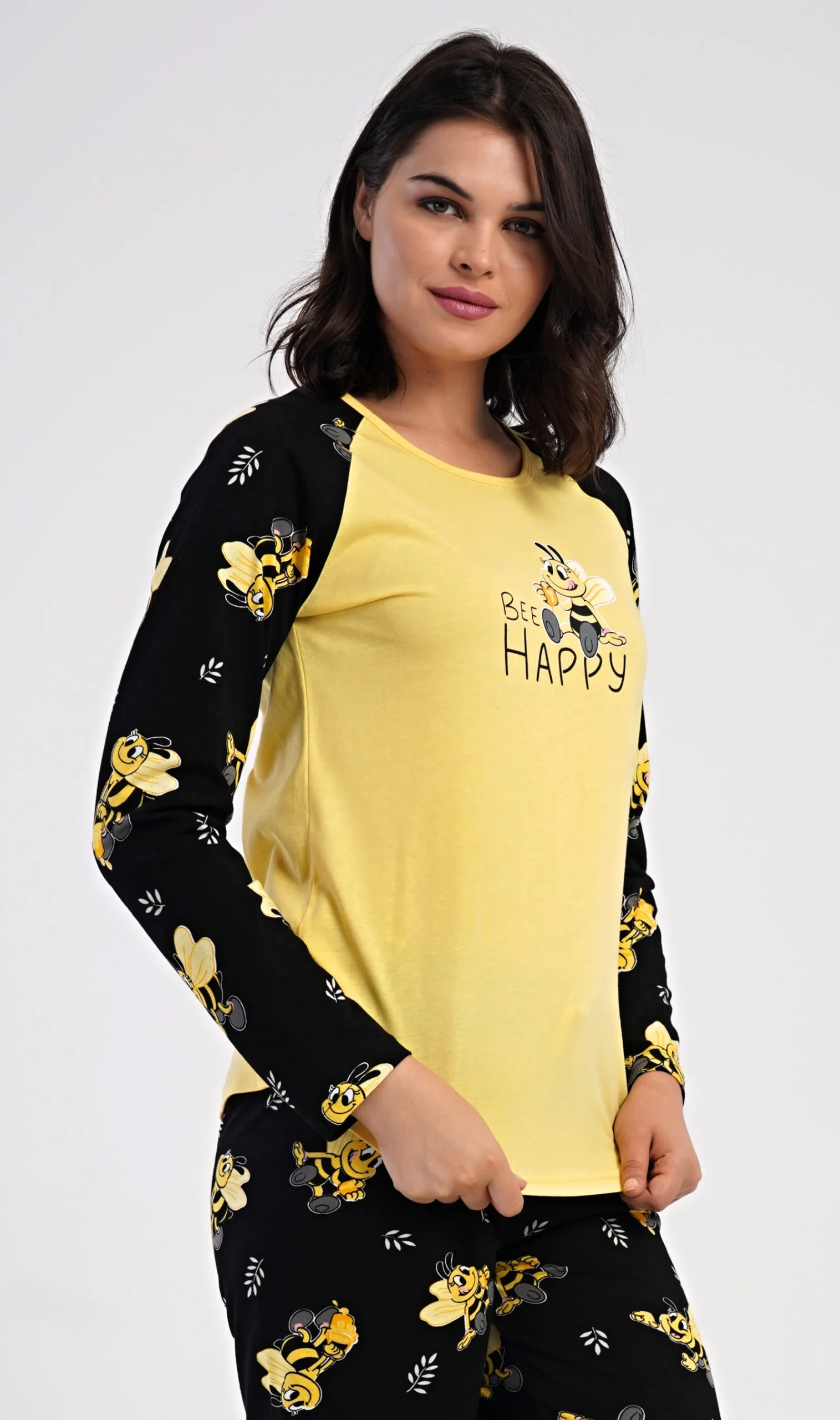 Dámské pyžamo dlouhé Vienetta Secret Včelka