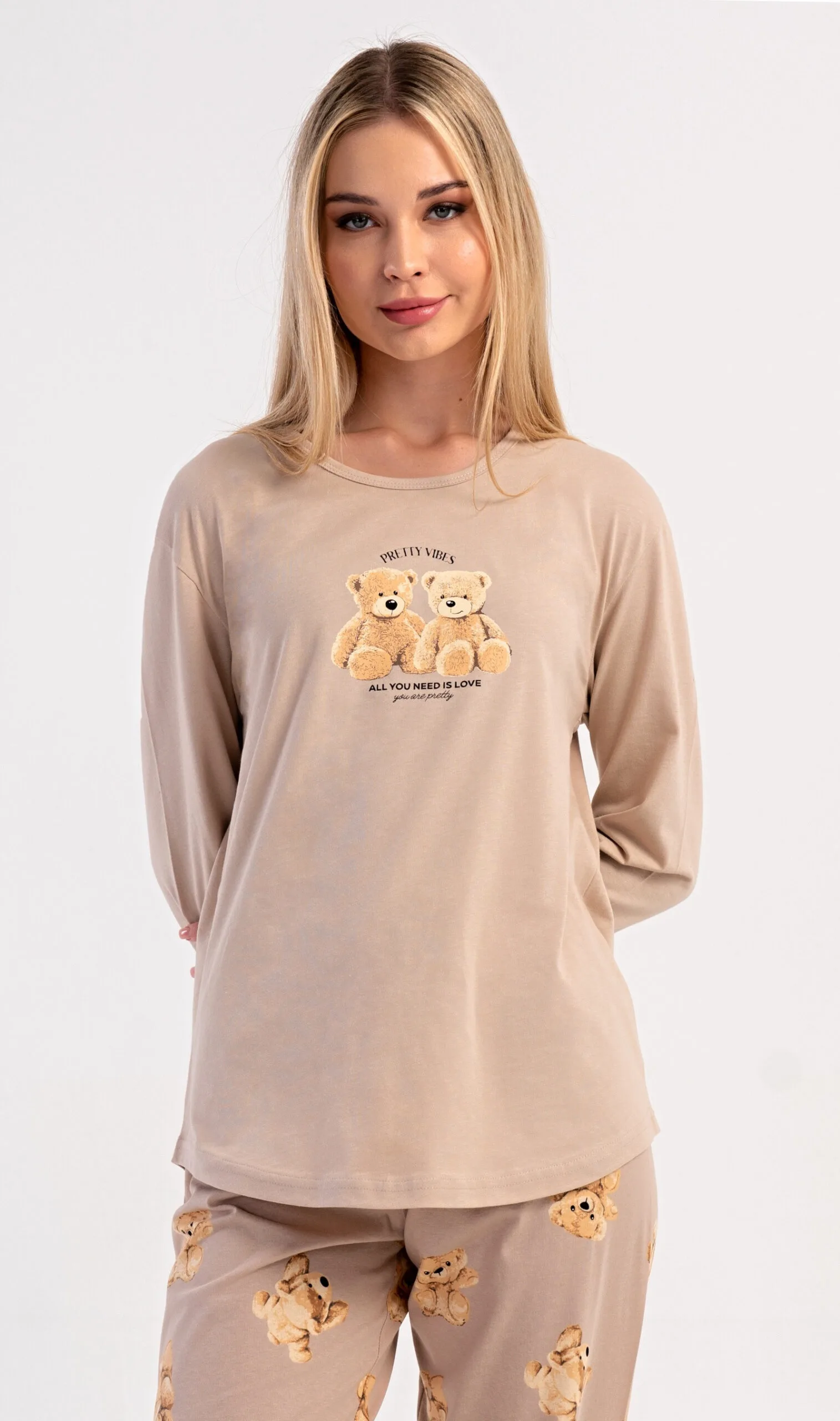 Dámské pyžamo dlouhé Vienetta Secret Monika