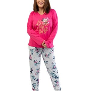 Dámské nadměrné dlouhé pyžamo Vienetta Secret Rose