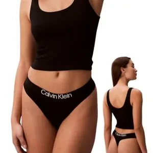 Dámská tanga Calvin Klein QD5397 černá 3 kusy