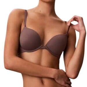 Dámská push-up podprsenka Calvin Klein QF7315 hnědá