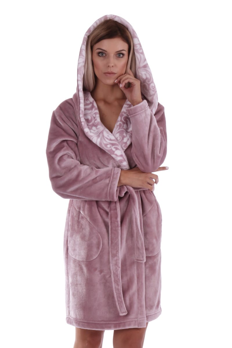 Dámský župan s kapucí Vestis Flora 4856 mauve