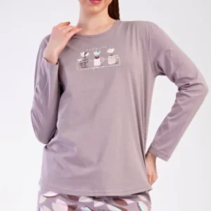 Dámské pyžamo dlouhé Vienetta Secret Karla