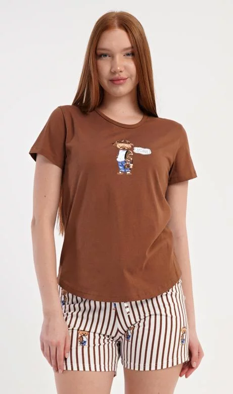 Dámské pyžamo šortky Vienetta Secret Bear